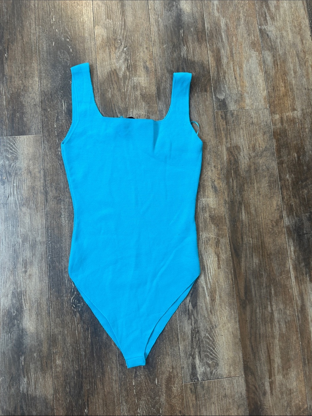 Zara Turquoise Crew Bodysuit Top